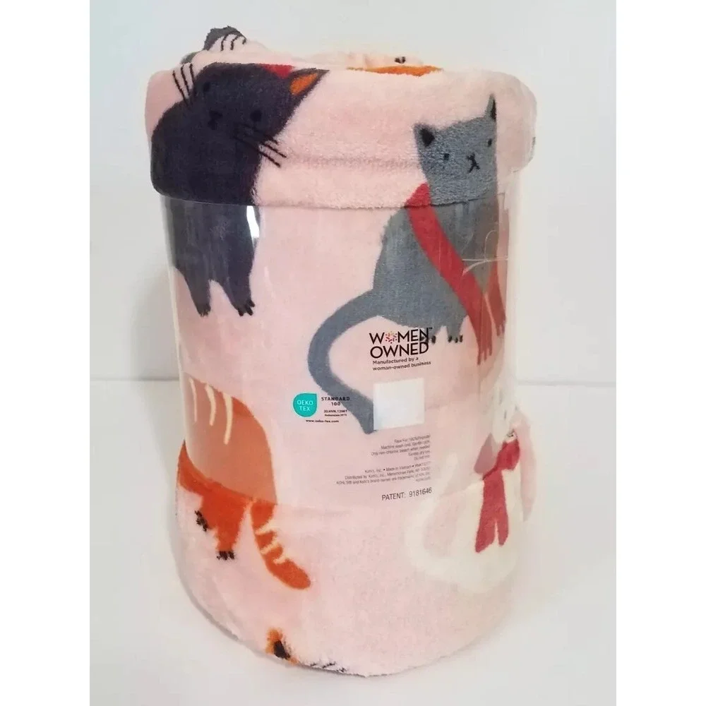 The Big One‎ Cozy Fall Cats Oversized Supersoft Throw Winter Fun 5ft x 6ft NEW